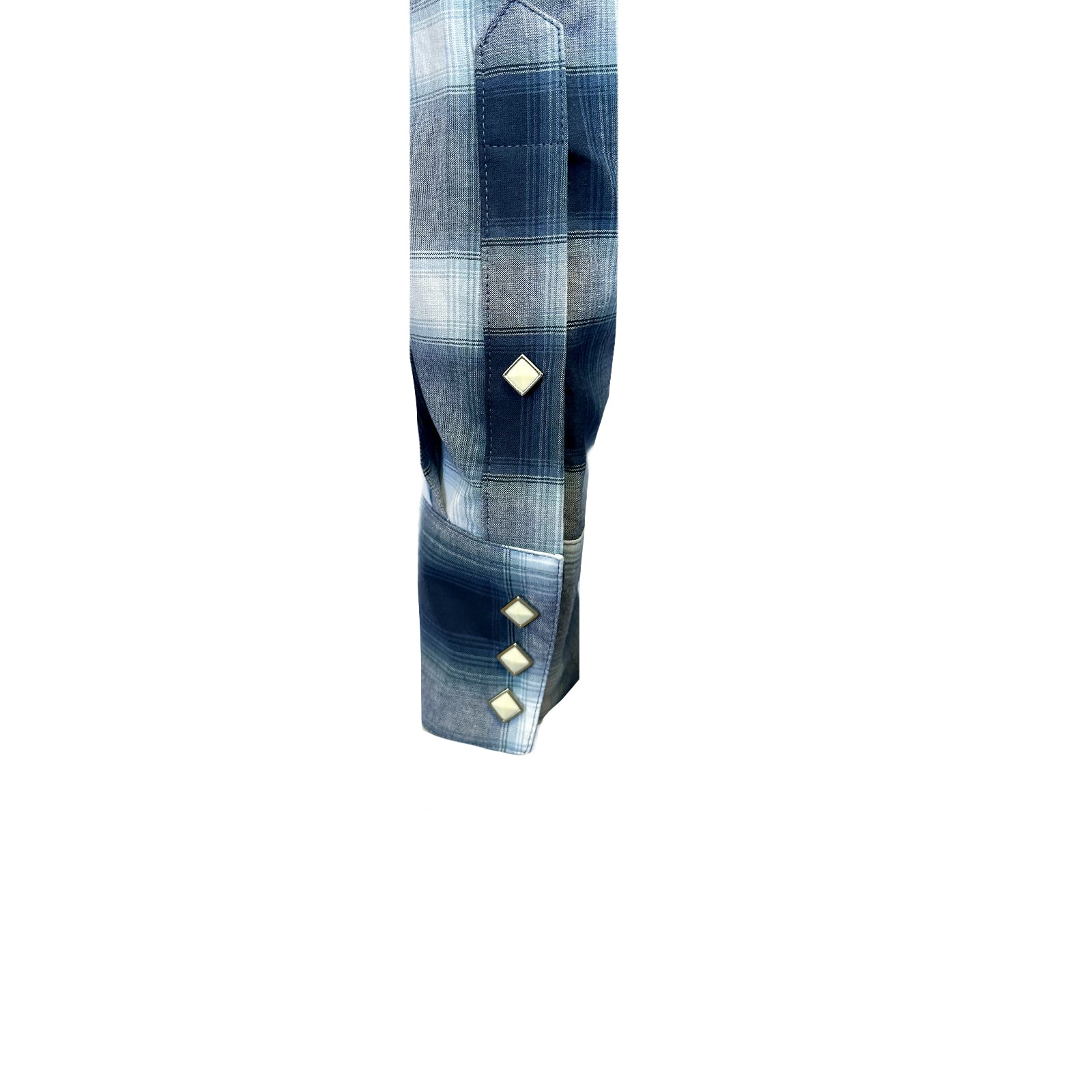 Men's Blue & White Shadow Plaid Western Shirt - Rockmount