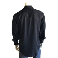 Men's Sueded Tencel Charcoal Black Western Shirt - Rockmount