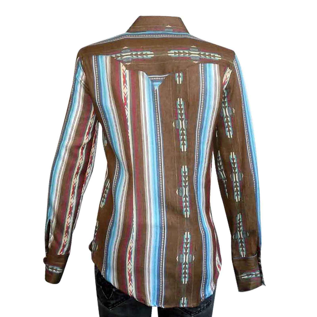 Women's Serape Pattern Western Shirt in Brown