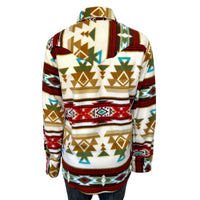 Women's Native Pattern Fleece Western Shirt in Tan & Red - Rockmount