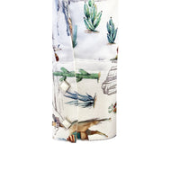 Women’s White Cactus & Cowboys Print Long Sleeve Western Shirt