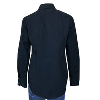 Women's Solid Black Cotton Blend Western Shirt - Rockmount