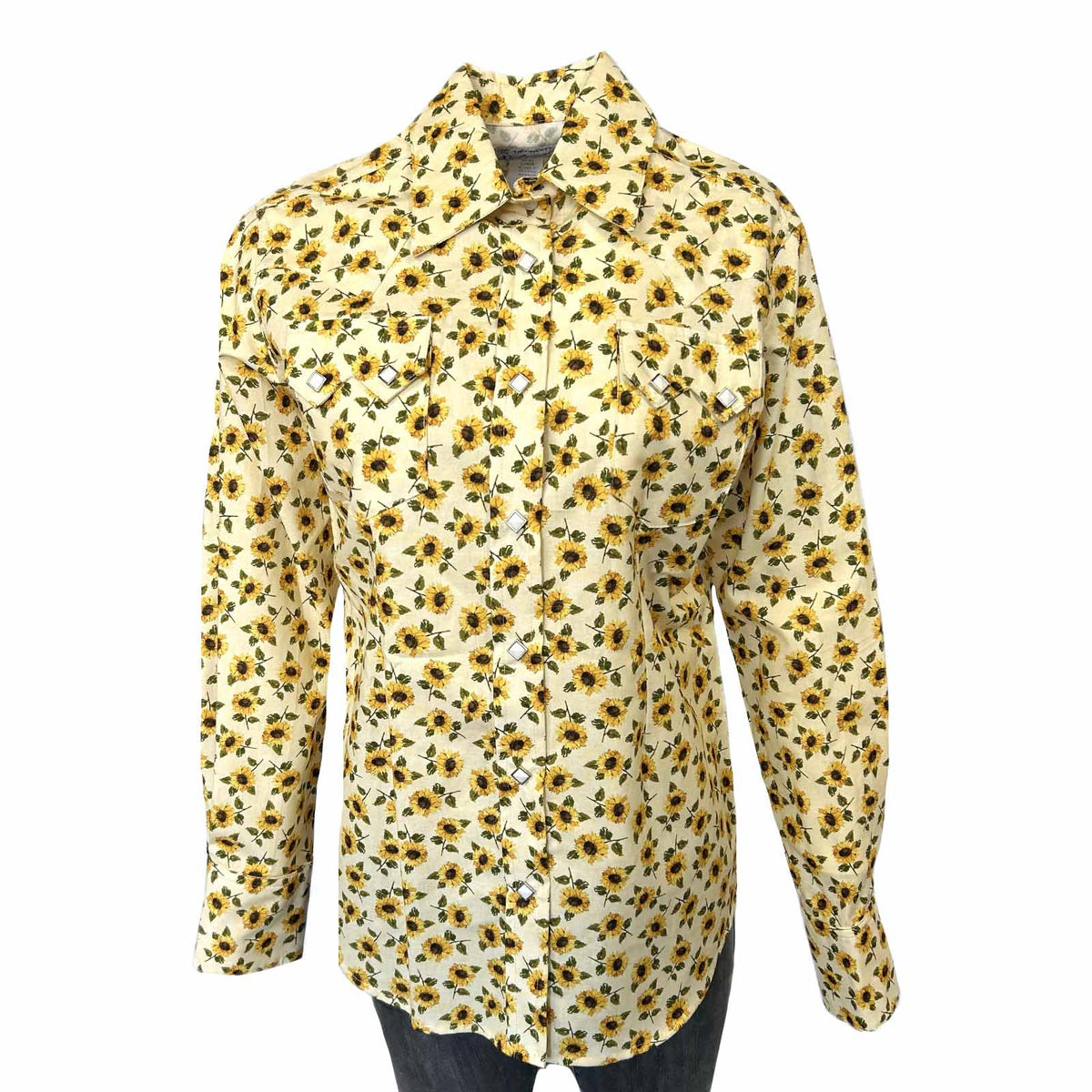 Women's Vintage Yellow Sunflower Print Western Shirt - Rockmount