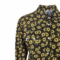 Women's Vintage Brown Sunflower Print Western Shirt