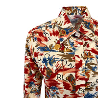 Women’s Red Western Hawaiian Print Long Sleeve Shirt - Rockmount