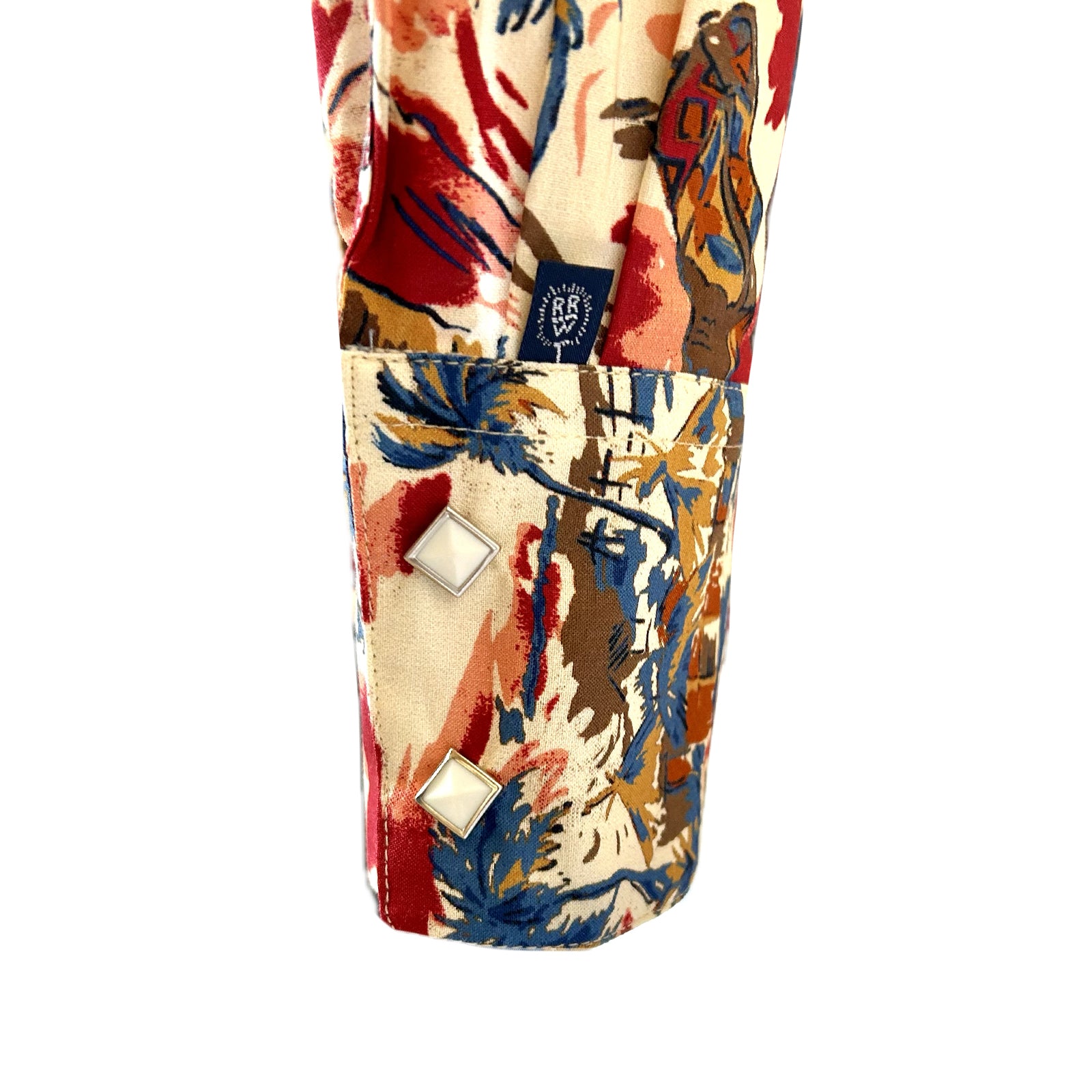 Women’s Red Western Hawaiian Print Long Sleeve Shirt - Rockmount