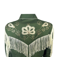 Women's Vintage Green Fringe Embroidered Western Shirt - Rockmount