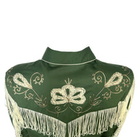 Women's Vintage Green Fringe Embroidered Western Shirt - Rockmount