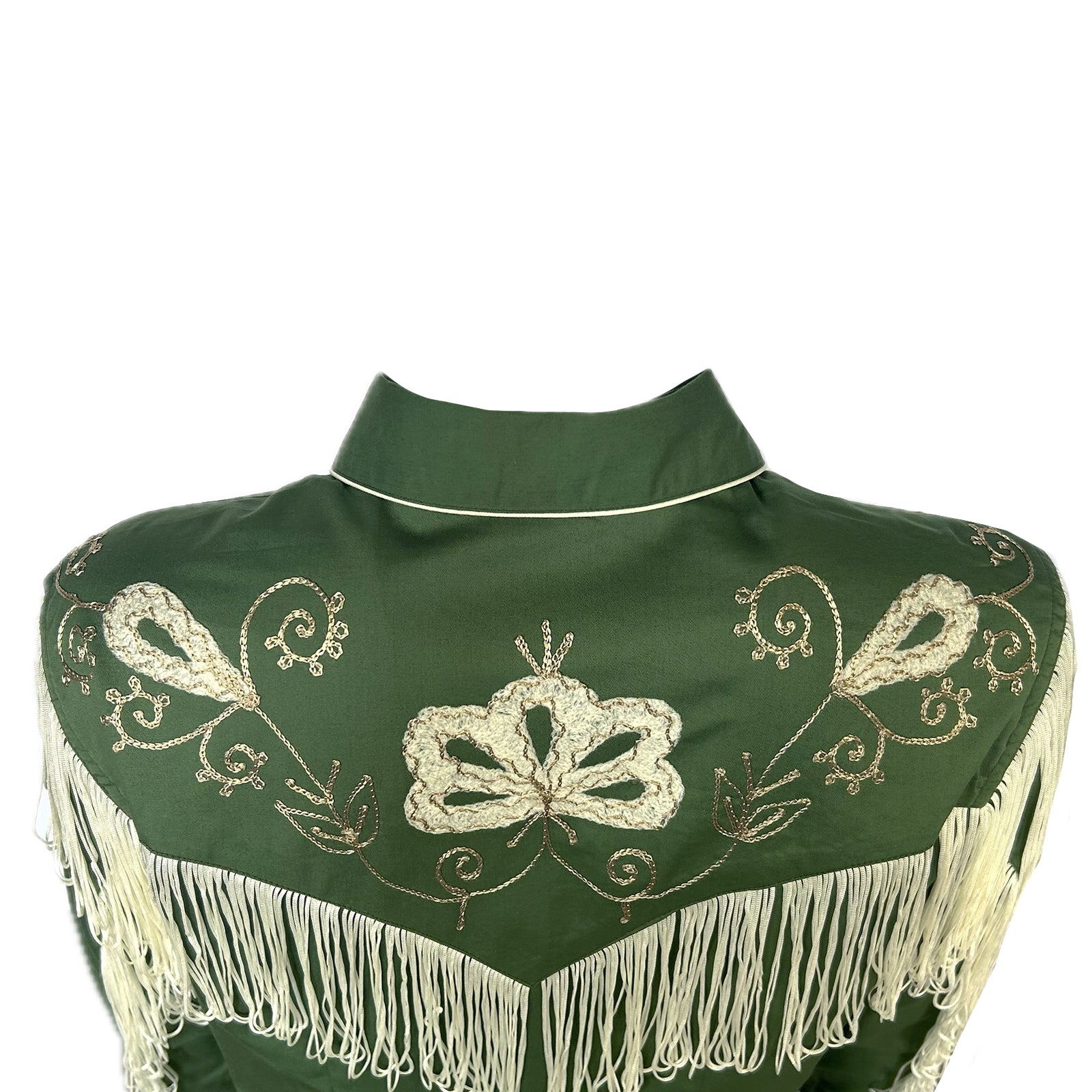 Women's Vintage Green Fringe Embroidered Western Shirt - Rockmount