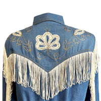 Women's Vintage Fringe Denim Embroidered Western Dress - Rockmount