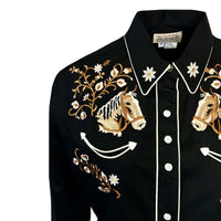 Women’s Vintage Horsehead & Floral Embroidered Western Shirt - Rockmount