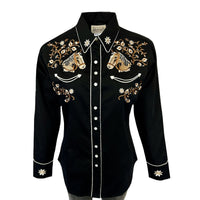 Women’s Vintage Horsehead & Floral Embroidered Western Shirt - Rockmount