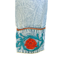 Women's Vintage Denim Floral Embroidered Western Shirt - Rockmount