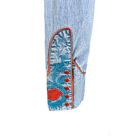 Women's Vintage Denim Floral Embroidered Western Shirt - Rockmount