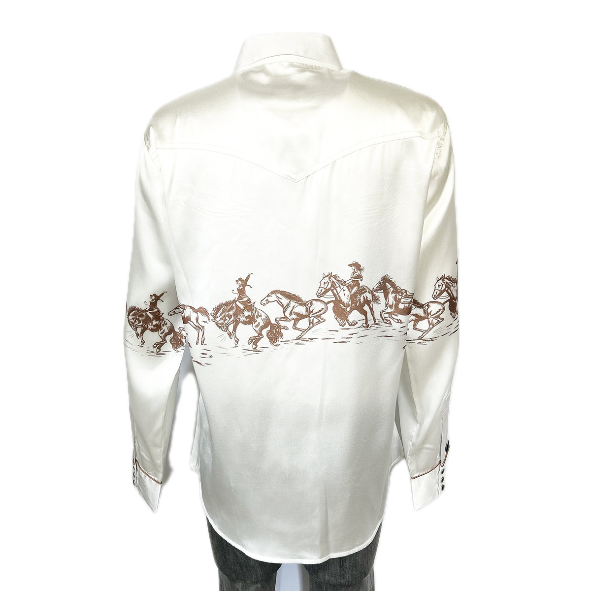 Women’s Ivory Border Print Western Shirt