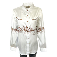 Women’s Ivory Border Print Western Shirt