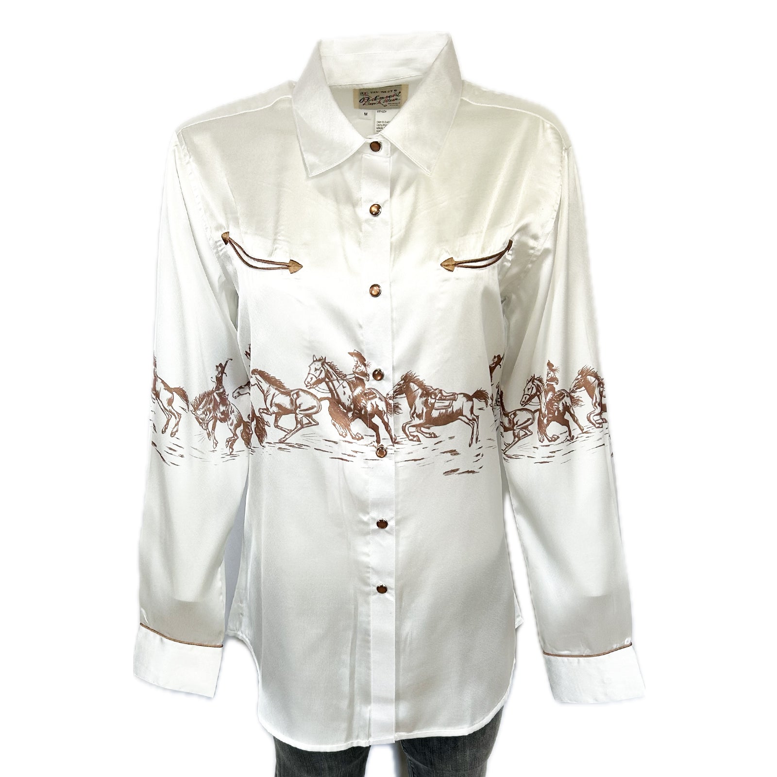Women’s Ivory Border Print Western Shirt
