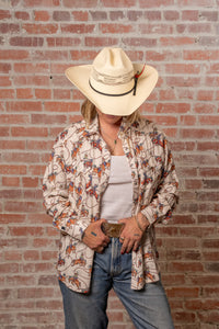 Women’s Natural Western Print Shirt