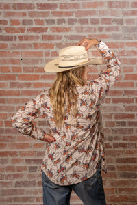 Women’s Natural Western Print Shirt
