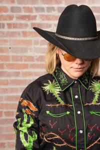 Women's Black Porter Wagoner Embroidered Western Shirt