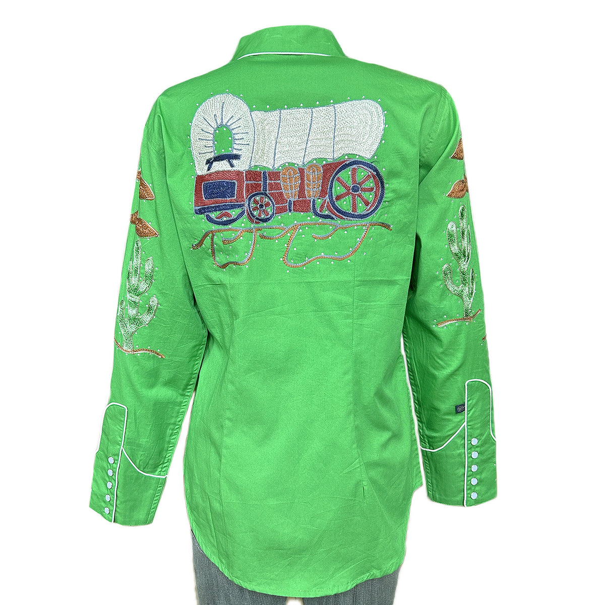 Women's Green Porter Wagoner Embroidered Western Shirt