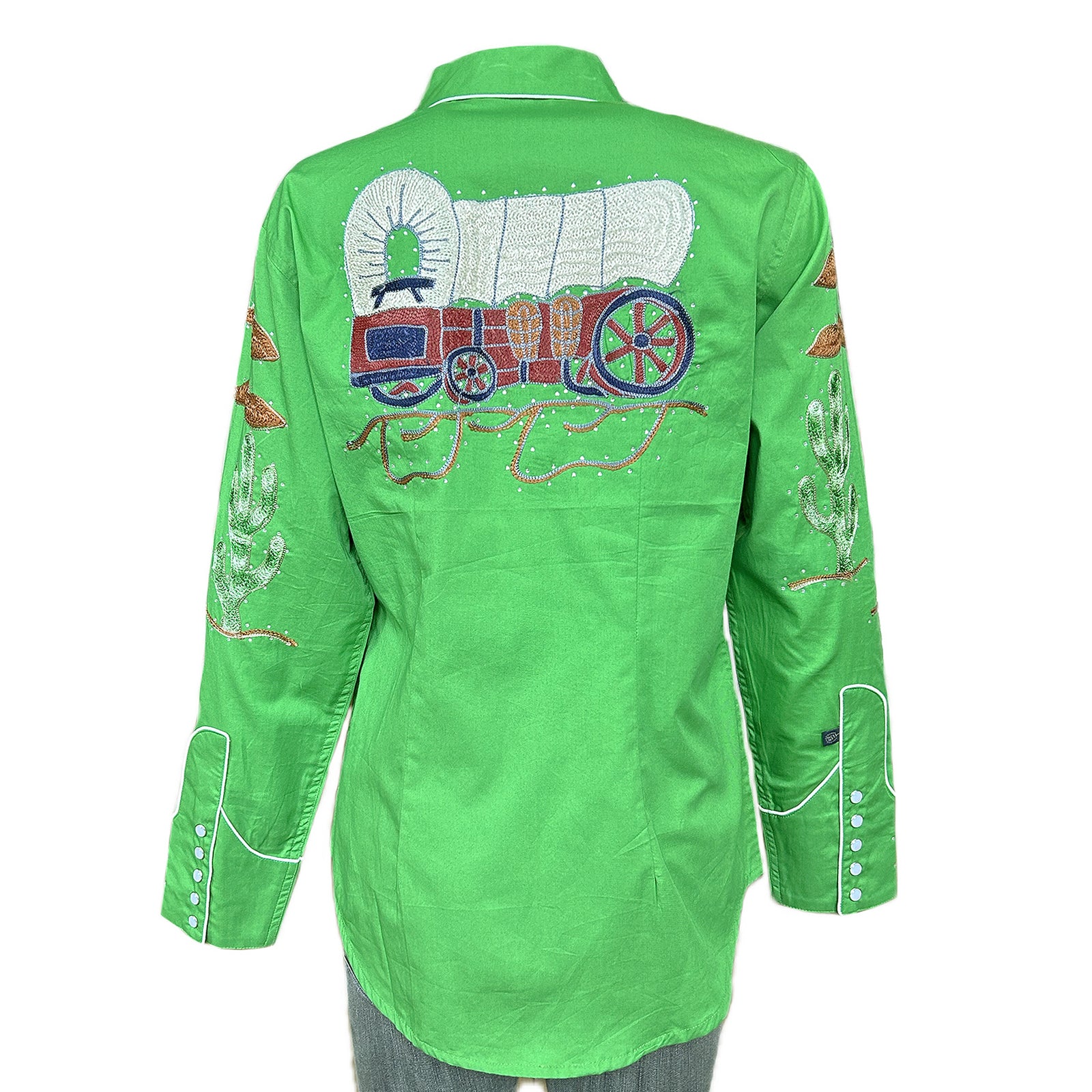 Women's Green Porter Wagoner Embroidered Western Shirt