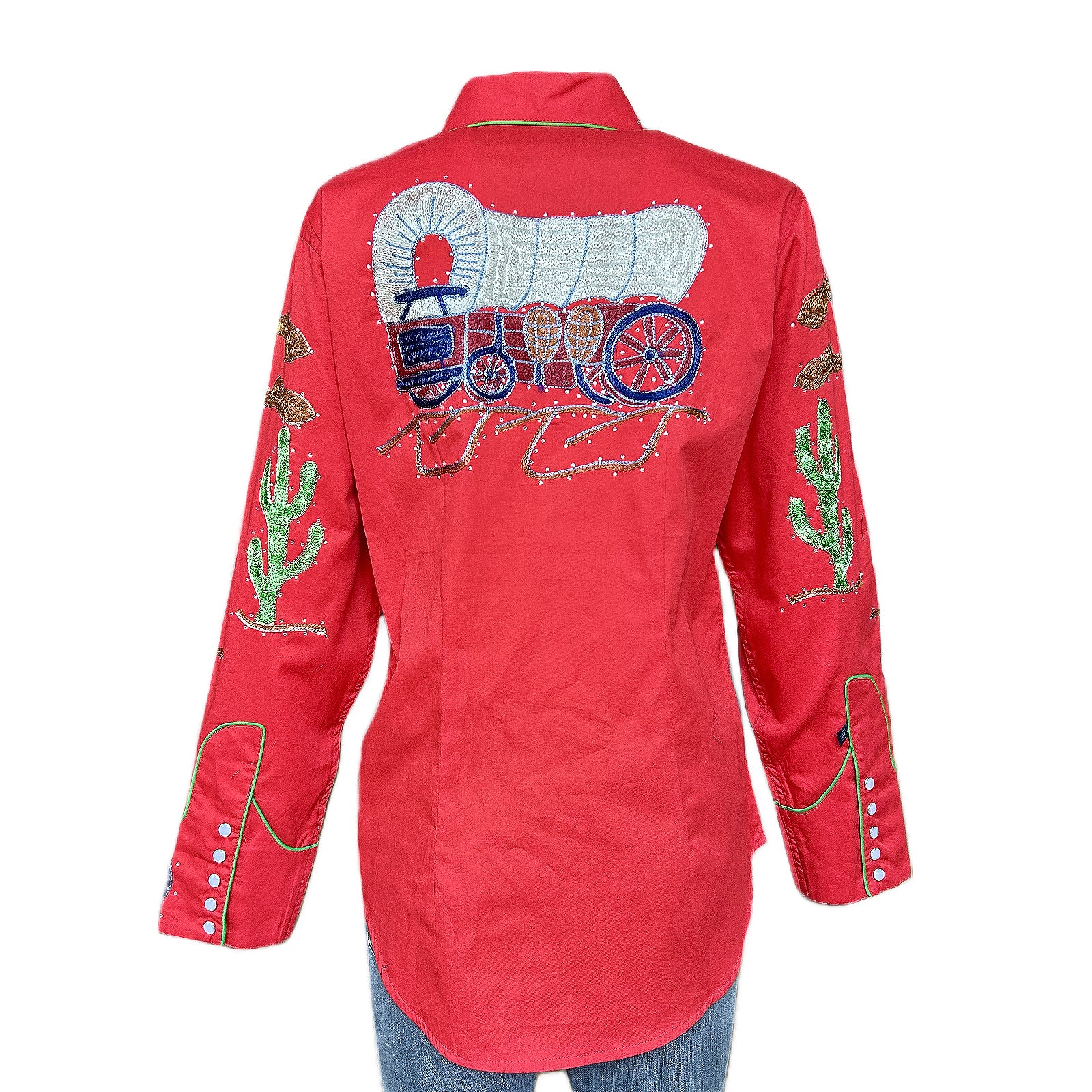 Women's Red Porter Wagoner Embroidered Western Shirt - Rockmount