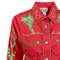 Women's Red Porter Wagoner Embroidered Western Shirt - Rockmount