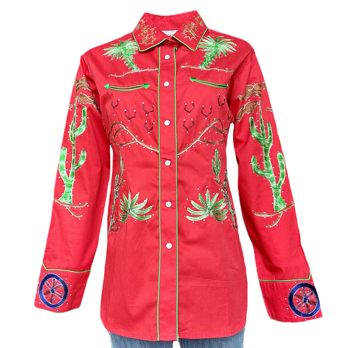 Women's Red Porter Wagoner Embroidered Western Shirt - Rockmount