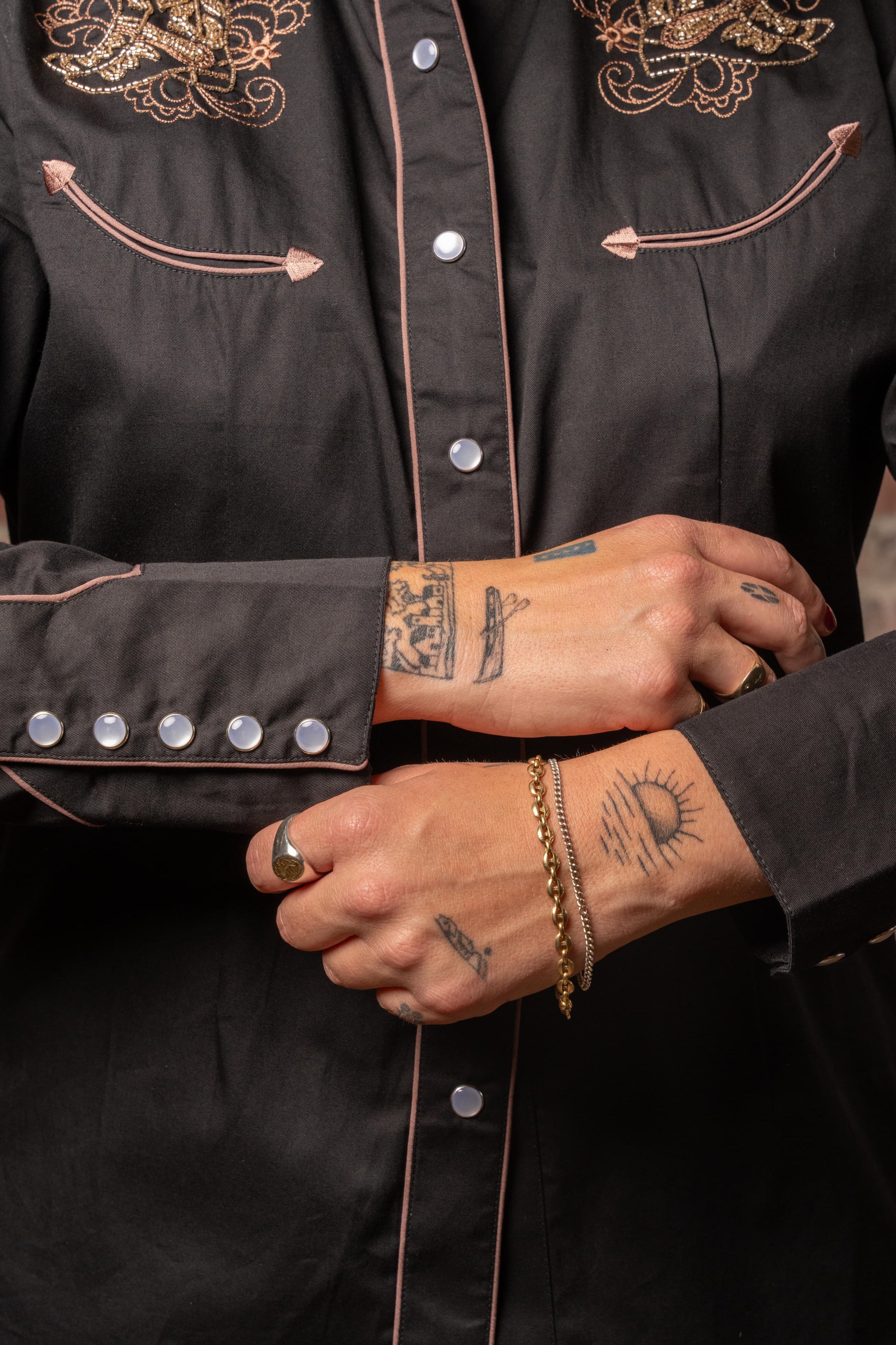 Women’s Black Boot Embroidered Western Shirt