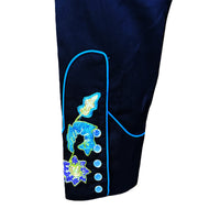 Women's Vintage Black Floral Bouquet Embroidered Western Shirt