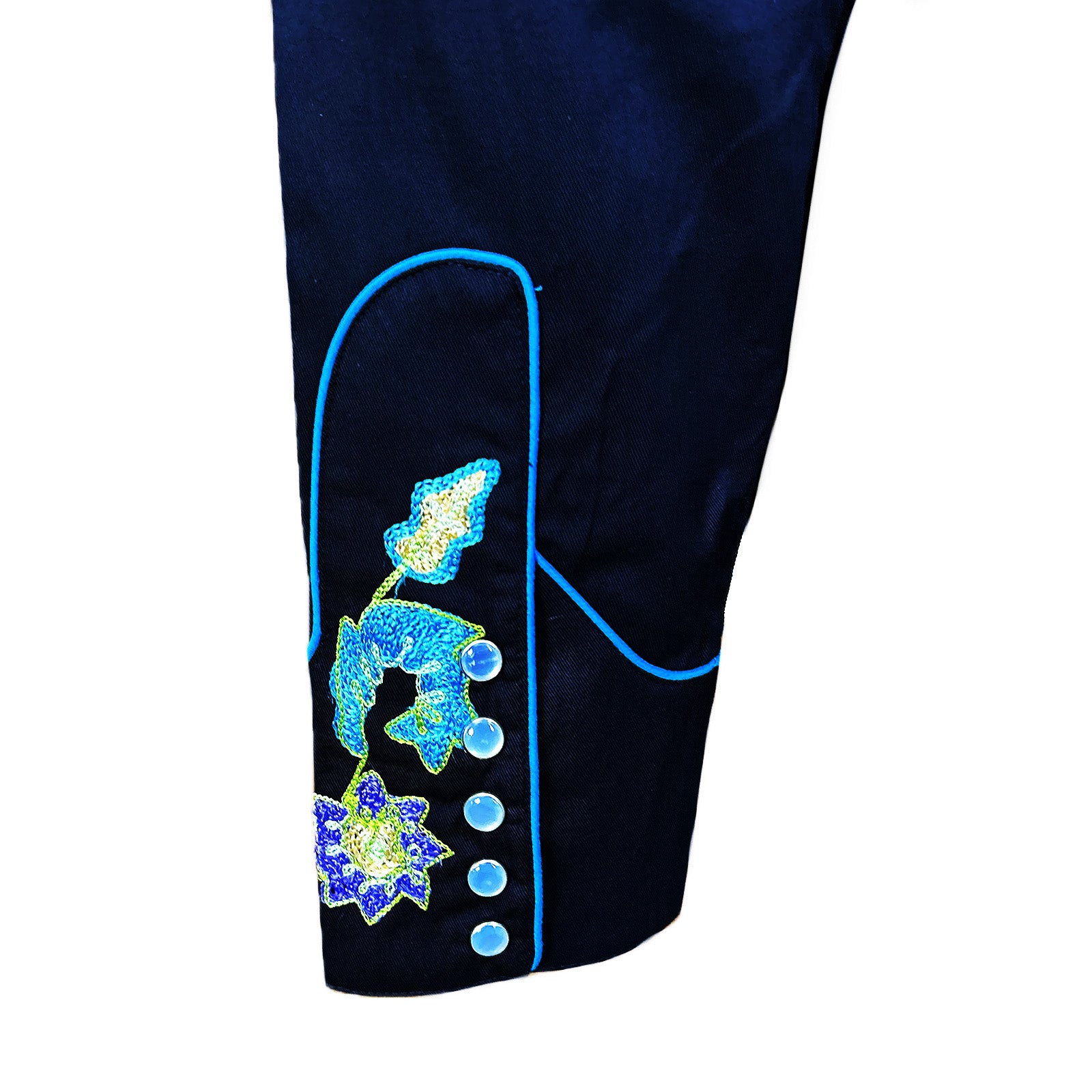 Women's Vintage Black Floral Bouquet Embroidered Western Shirt