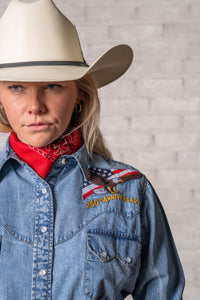 Women's USA 250th - America the Beautiful Embroidered Western Shirt