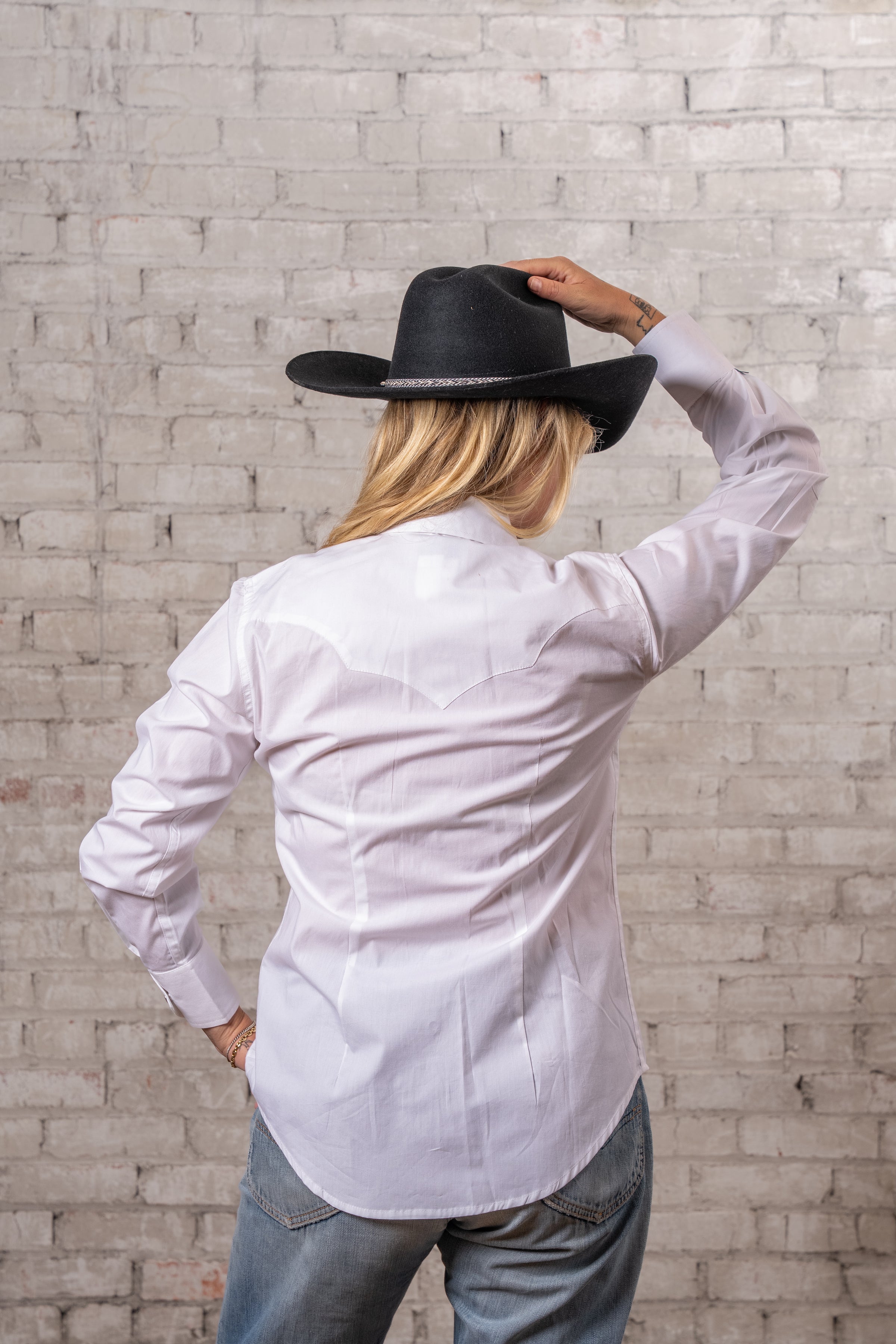 Women's Solid White 100% Cotton Western Shirt