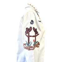 Women's Vintage Ivory Cactus & Cowgirl Boots Embroidered Western Shirt - Rockmount
