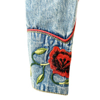 Women's Vintage Denim Floral Embroidered Western Shirt - Rockmount