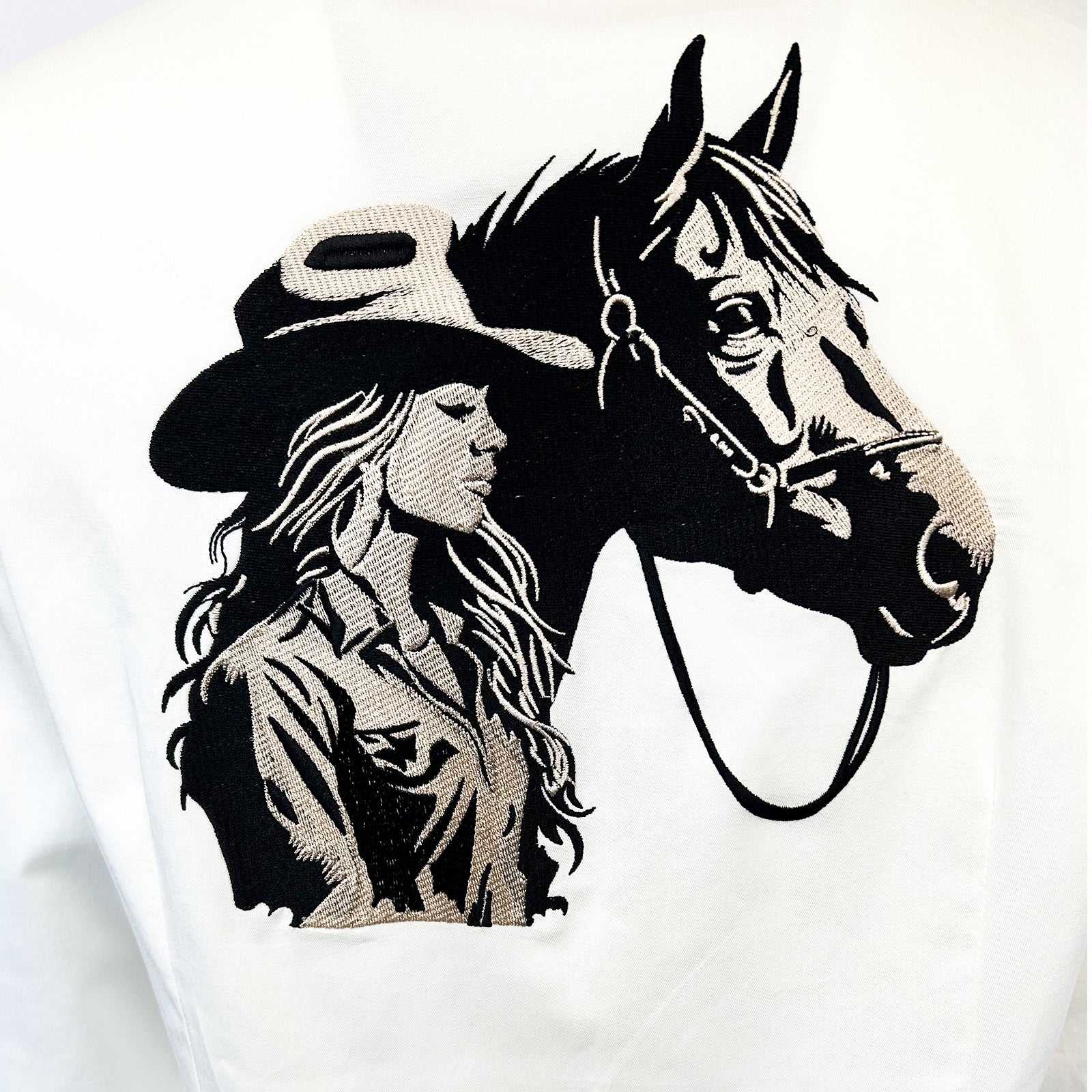 Women’s Ivory Cowgirl & Horse Embroidered Western Shirt - Rockmount