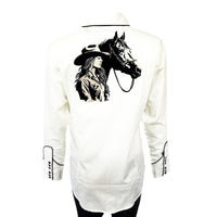 Women’s Ivory Cowgirl & Horse Embroidered Western Shirt - Rockmount