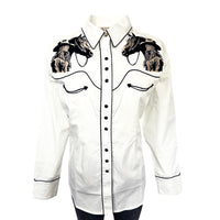 Women’s Ivory Cowgirl & Horse Embroidered Western Shirt - Rockmount