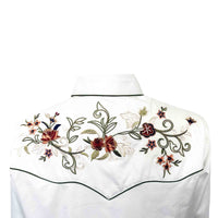 Women's Ivory Floral Embroidered Western Shirt - Rockmount