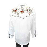 Women's Ivory Floral Embroidered Western Shirt - Rockmount