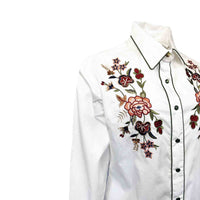 Women's Ivory Floral Embroidered Western Shirt - Rockmount