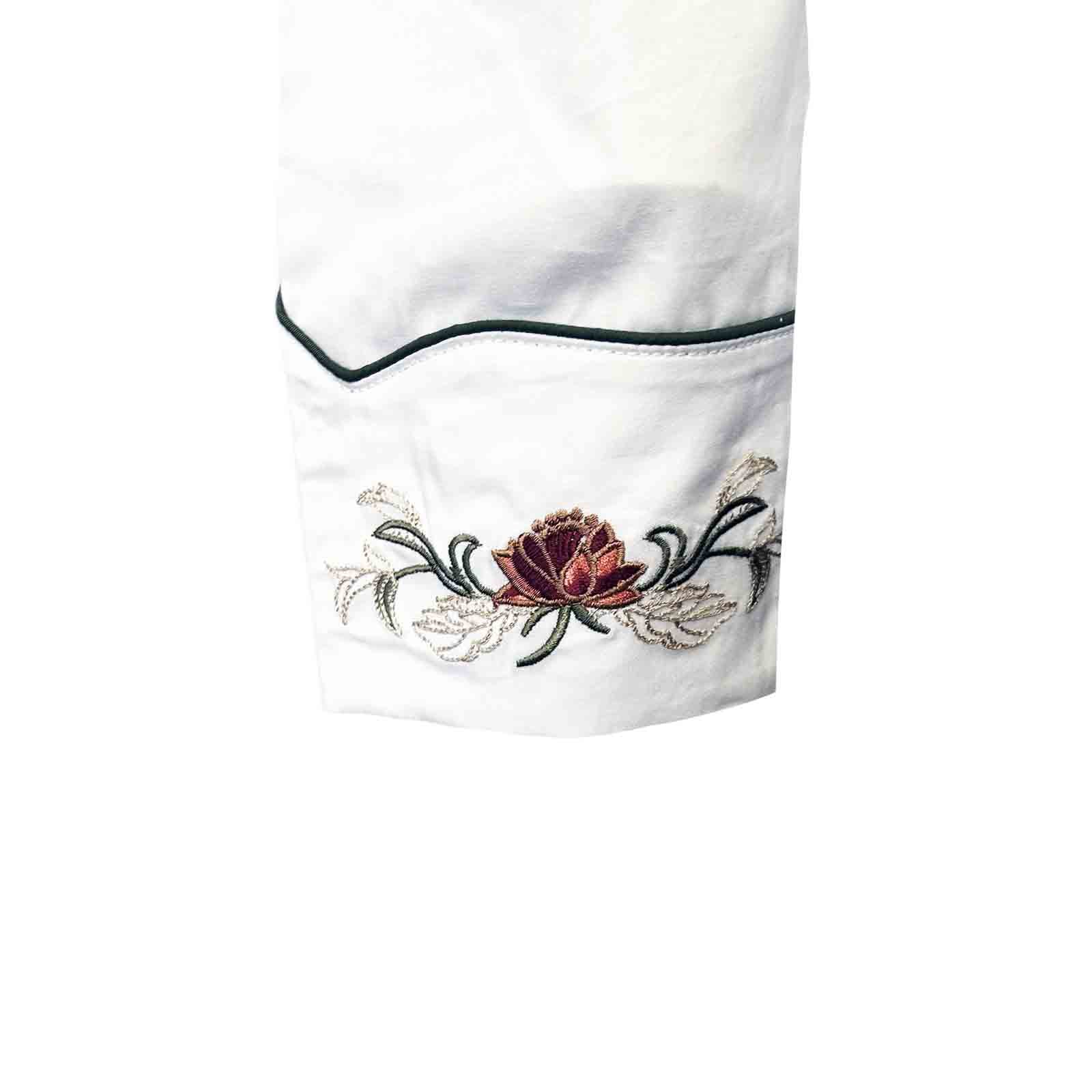Women's Ivory Floral Embroidered Western Shirt - Rockmount