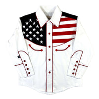 Kid's Vintage American Flag Embroidered Western Shirt - Rockmount