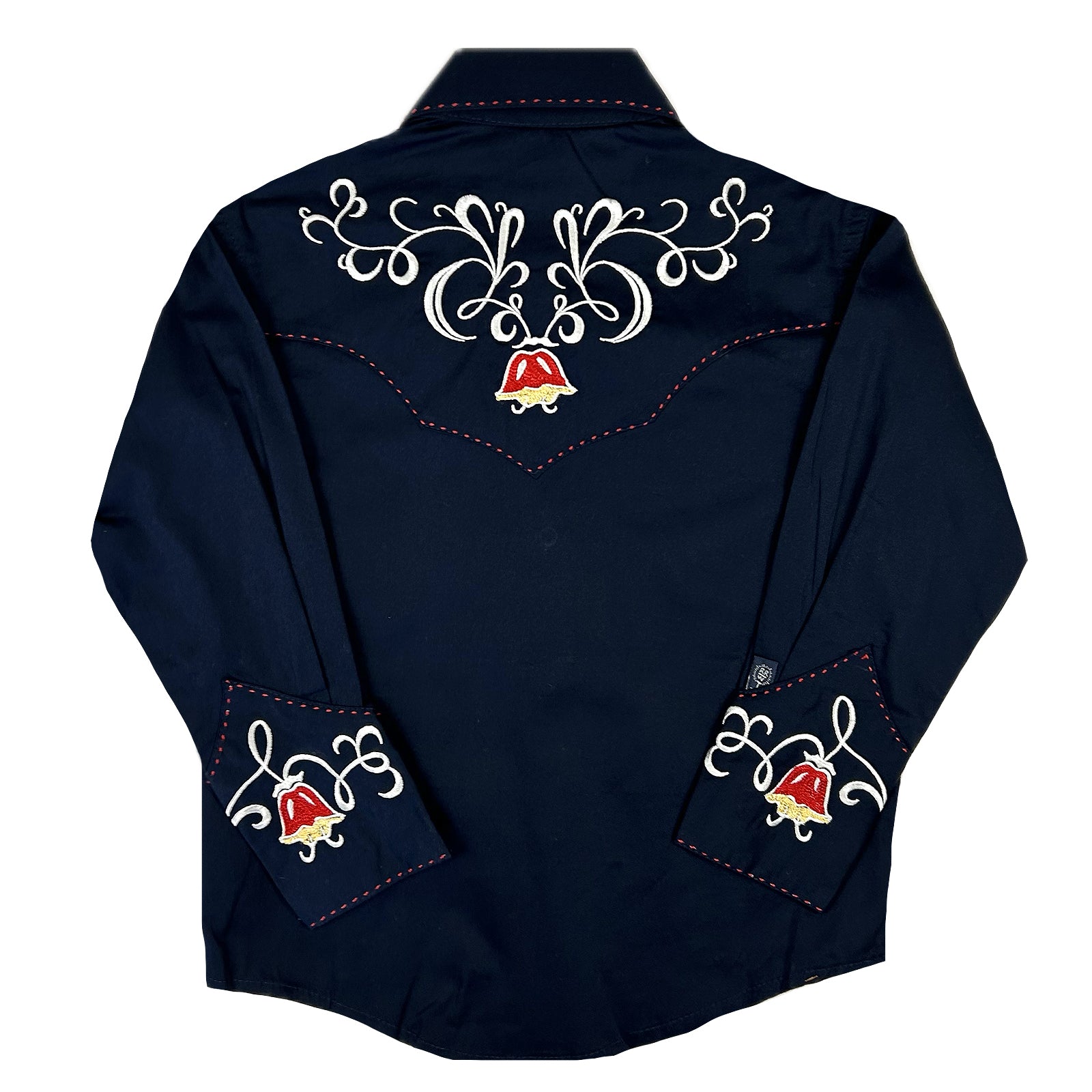 Kid's Navy Art Deco Floral Embroidered Western Shirt - Rockmount