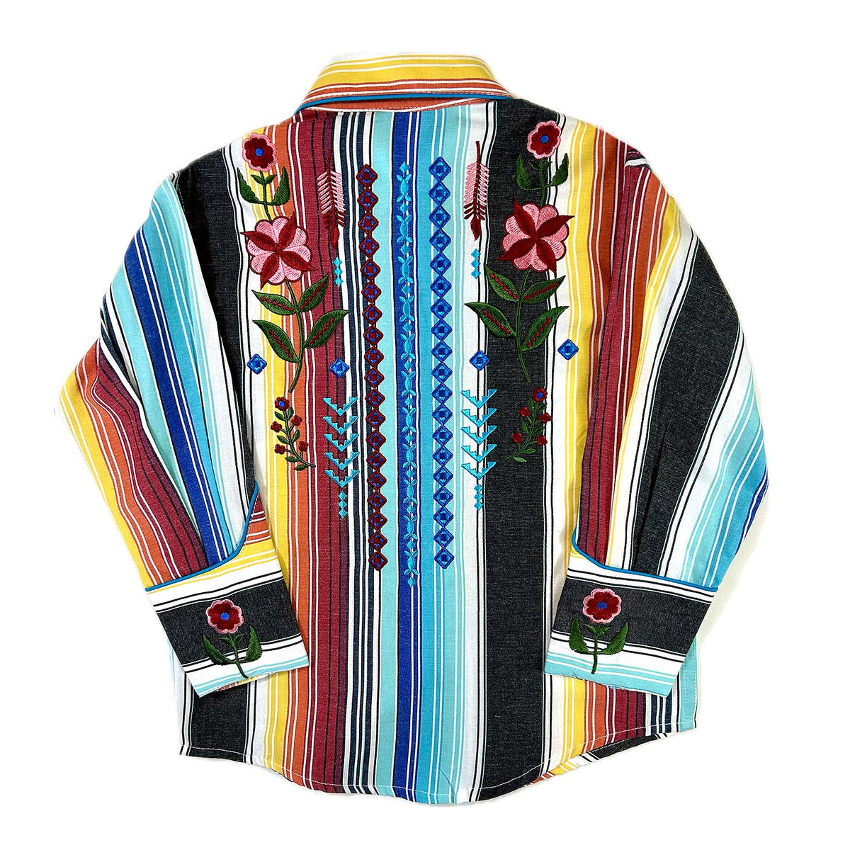 Kid's Embroidered Boho Serape Stripe Western Shirt - Rockmount