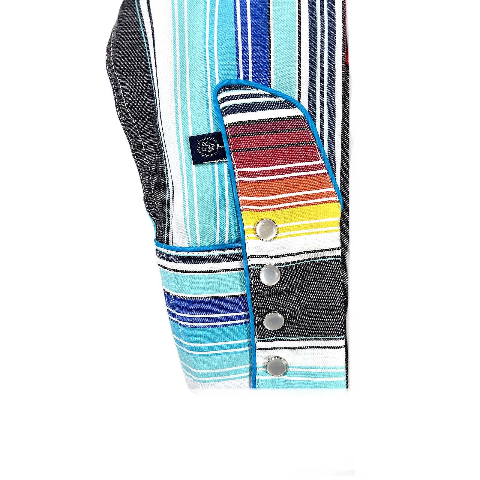 Kid's Embroidered Boho Serape Stripe Western Shirt - Rockmount