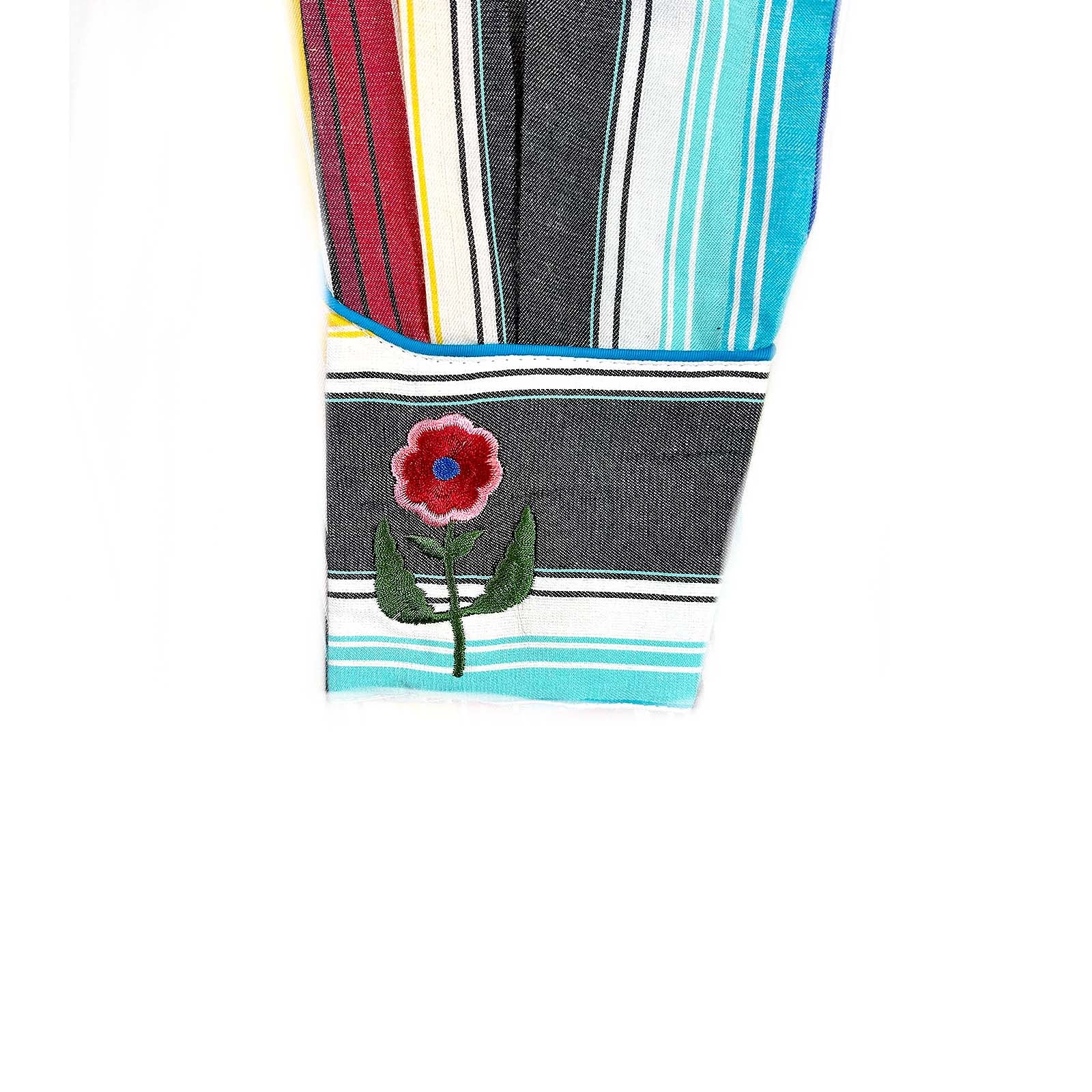 Kid's Embroidered Boho Serape Stripe Western Shirt - Rockmount