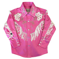Kid's Vintage Pink Embroidered Fringe Western Shirt - Rockmount
