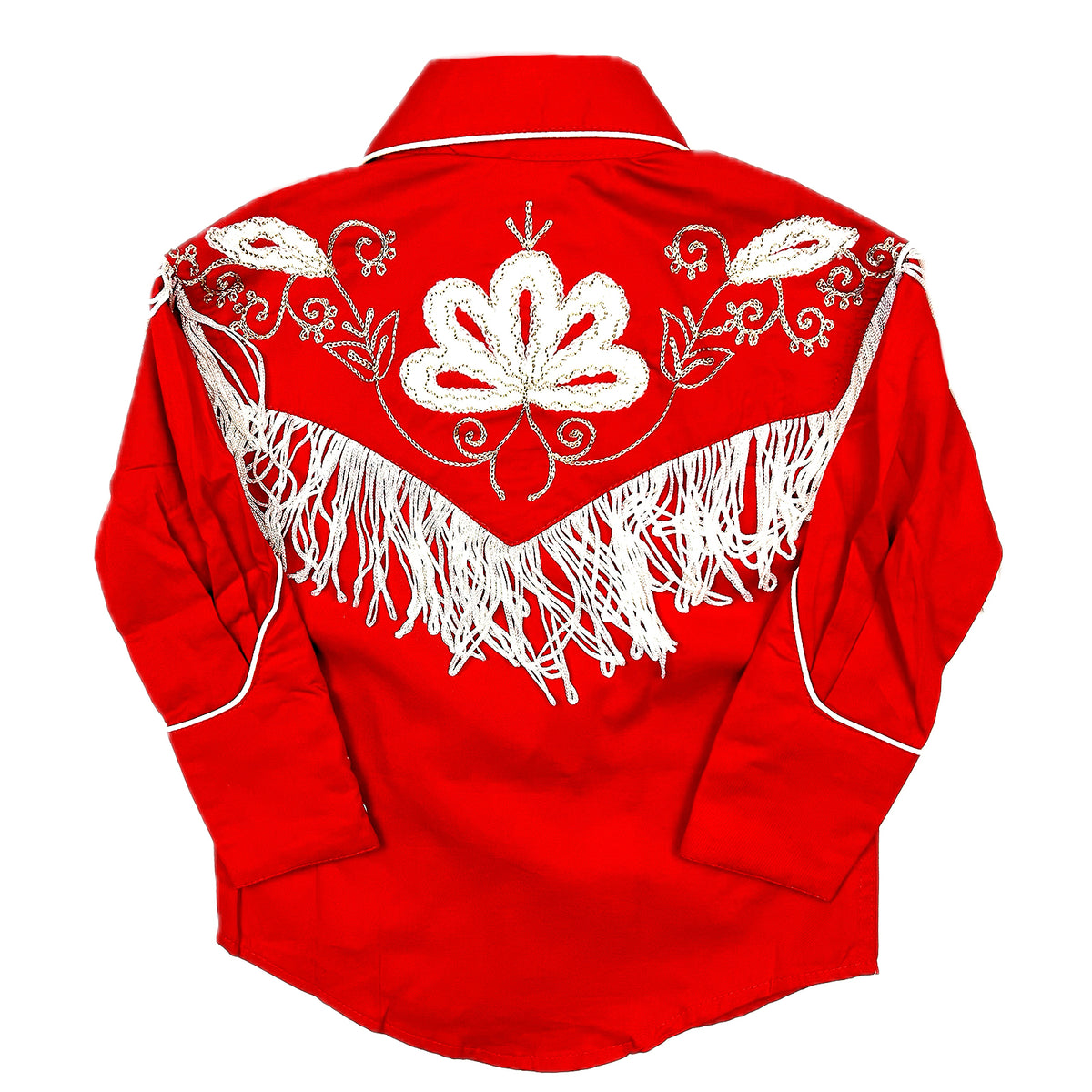 Kid's Vintage Red Embroidered Fringe Western Shirt - Rockmount
